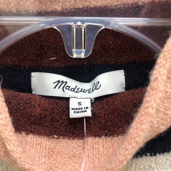NWT Madewell Pullover Evercrest Alpaca Wool Blend Striped Sweater S - Picture 7 of 11